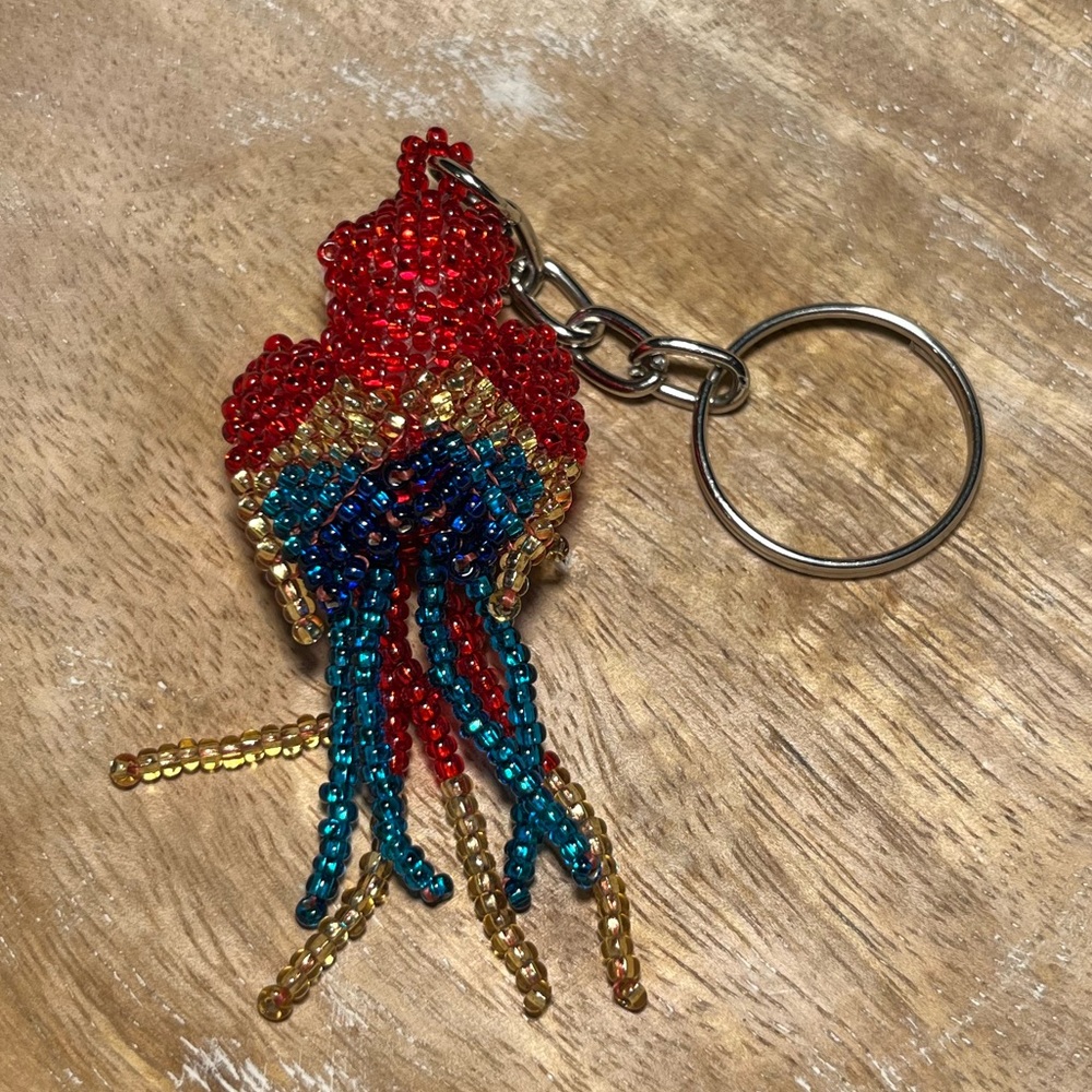 Handmade Beaded Parrot Bird Keychain - Picture 6 of 9